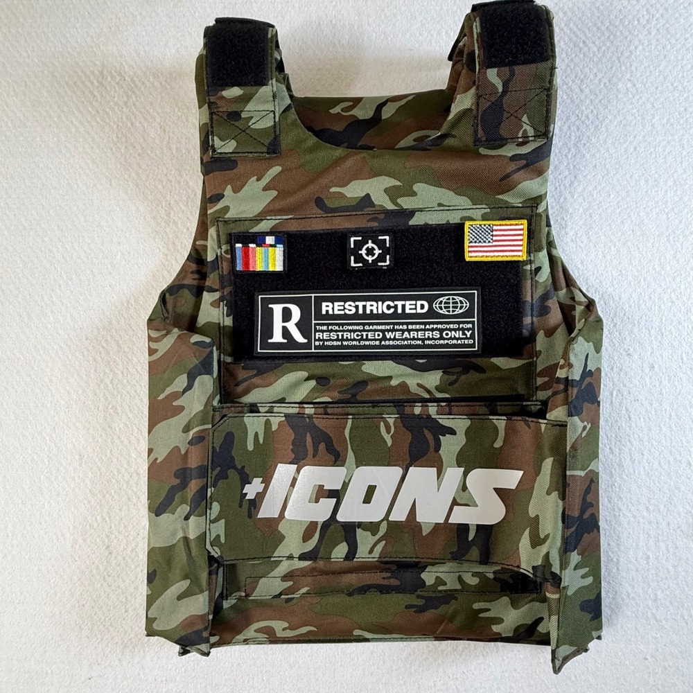 Of All Threads Tactical Vest Mens OSFA Camo ICONS Restricted Green Camo NEW